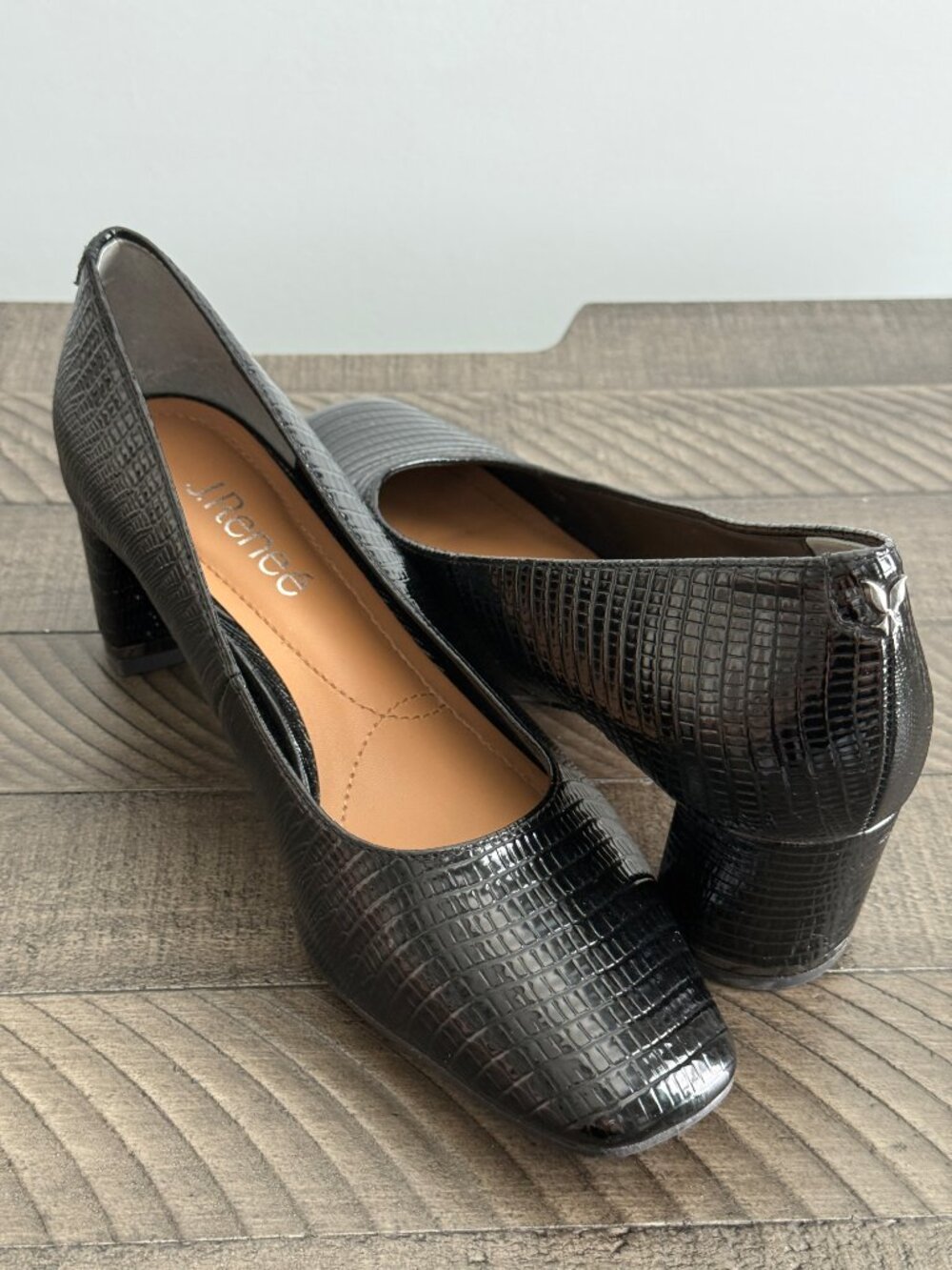 J. RENEÉ Ovivienne Black Pump Heels | Women Animal Print Heels Size 7M - Picture 7 of 10